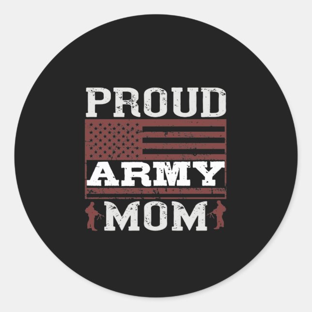 Proud Army Mom Classic Round Sticker (Front)