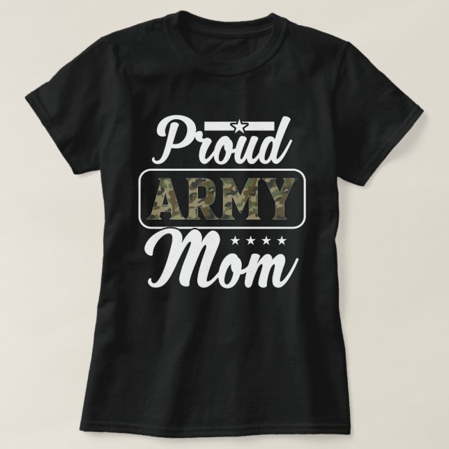 Proud Army Mom Ladie's T-Shirt (Design Front)