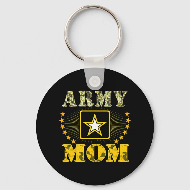Proud Army Mom Military Veteran Pride Gifts For Mo Keychain (Front)