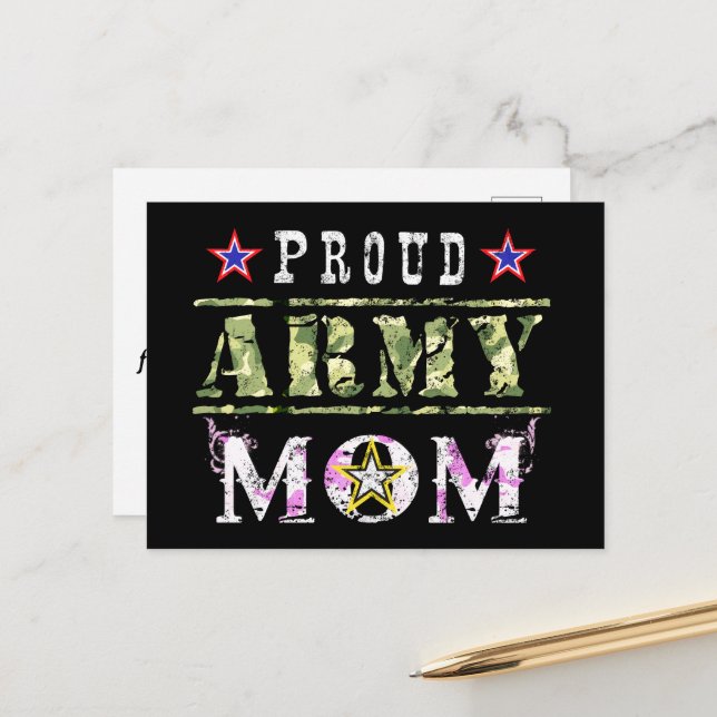 Proud Army Mom Postcard (Front/Back In Situ)