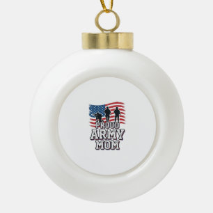 Proud Army Mom Vintage Patriotic Military Shirt_1 Ceramic Ball Christmas Ornament