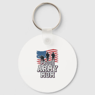 Proud Army Mom Vintage Patriotic Military Shirt_1 Keychain