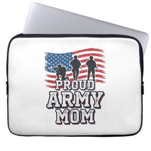 Proud Army Mom Vintage Patriotic Military Shirt_1 Laptop Sleeve