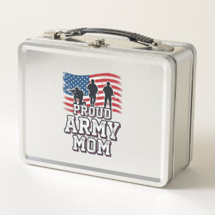 Proud Army Mom Vintage Patriotic Military Shirt_1 Metal Lunch Box