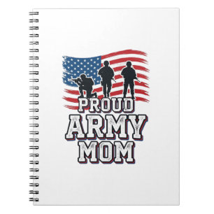 Proud Army Mom Vintage Patriotic Military Shirt_1 Notebook