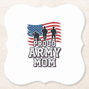 Proud Army Mom Vintage Patriotic Military Shirt_1 Paper Coaster