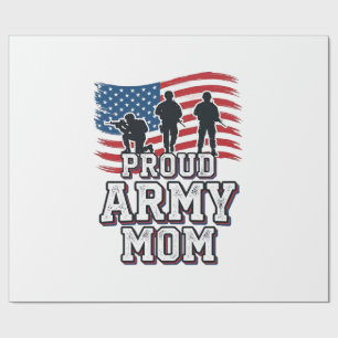 Proud Army Mom Vintage Patriotic Military Shirt_1 Wrapping Paper
