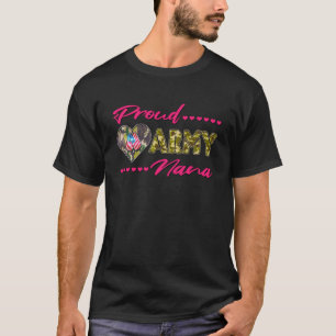 Proud Army Nana Camo US Flag Dog Tag Military Gran T-Shirt
