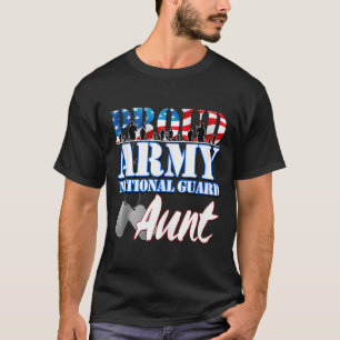Proud Army National Guard Aunt Dog Tag Flag Women T-Shirt