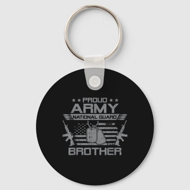 Proud Army National Guard Brother Flag Usa Militar Keychain (Front)