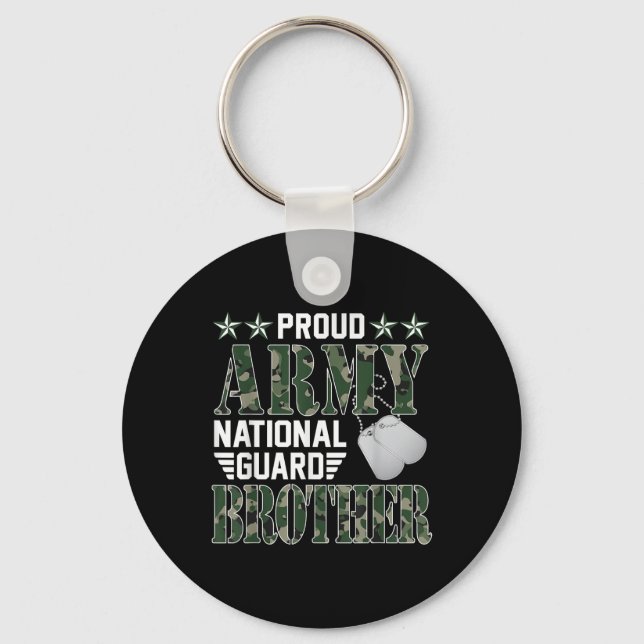 Proud Army National Guard Brother Military Family  Keychain (Front)