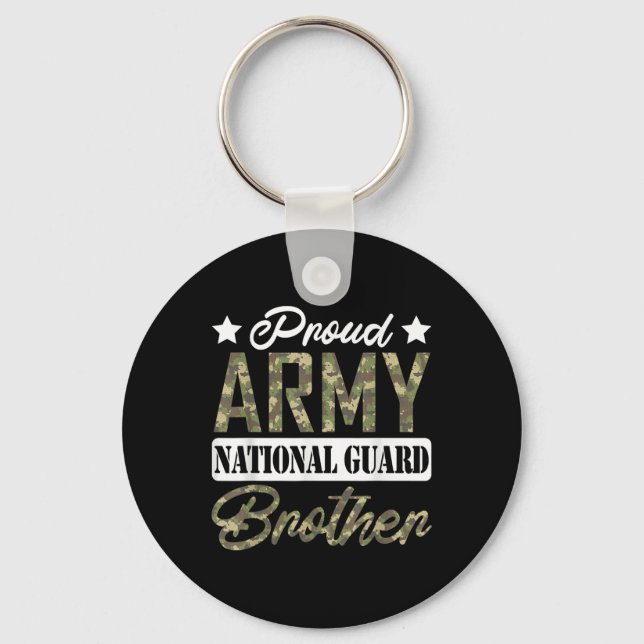 Proud Army National Guard Brother Military Family  Keychain (Front)