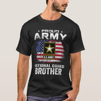 Proud Army National Guard Brother With American Fl T-Shirt