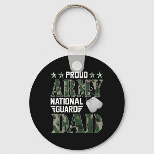 Proud Army National Guard Dad Military Family Vete Keychain