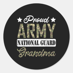 Proud Army National Guard Grandma Military Family Classic Round Sticker