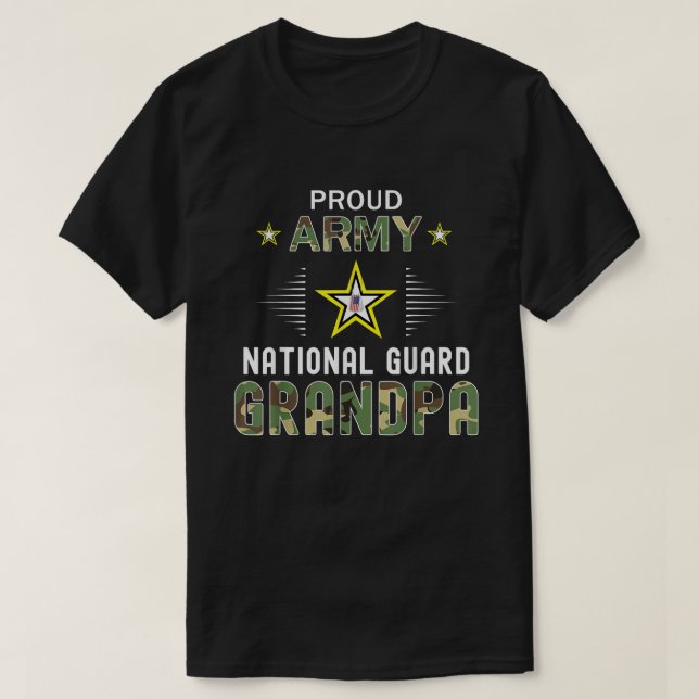 Proud Army National Guard Grandpa Camouflage Graph T-Shirt (Design Front)