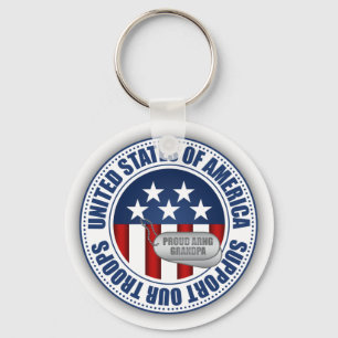 Proud Army National Guard Grandpa Keychain