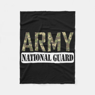 Proud Army National Guard Military Family Veteran Fleece Blanket