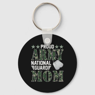Proud Army National Guard Mom Military Family Vete Keychain