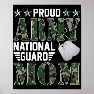 Proud Army National Guard Mom Military Family Vete Poster