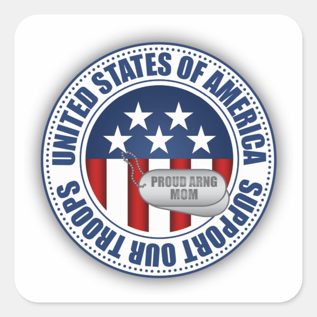Proud Army National Guard Mom Square Sticker (Front)