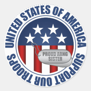 Proud Army National Guard Sister Classic Round Sticker