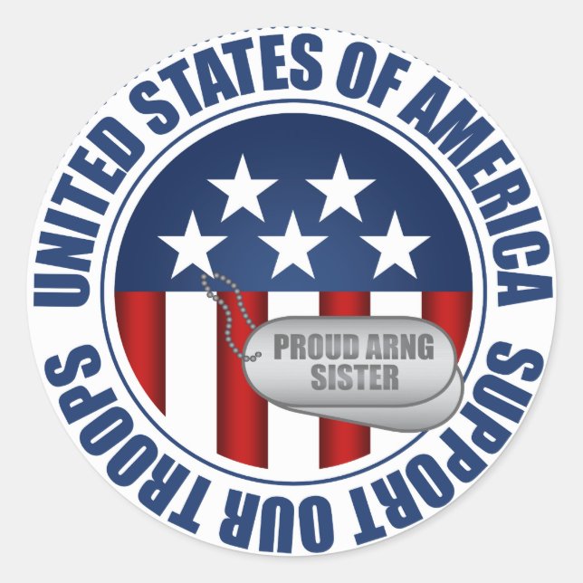Proud Army National Guard Sister Classic Round Sticker (Front)