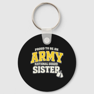 Proud Army National Guard Sister Military Family Keychain