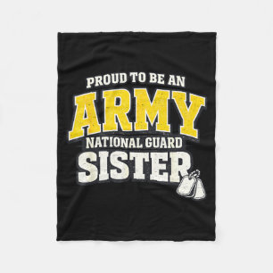 Proud army national guard sister military family P Fleece Blanket