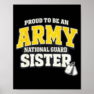 Proud army national guard sister military family P Poster