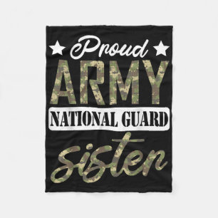 Proud Army National Guard Sister Military Family V Fleece Blanket