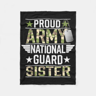 Proud Army National Guard Sister Veterans Day Amer Fleece Blanket