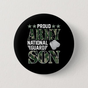 Proud Army National Guard Son Military Family Vete 2 Inch Round Button