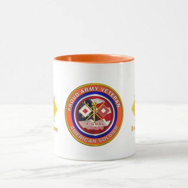 Proud Army Signal Corps Veteran Mug (Center)