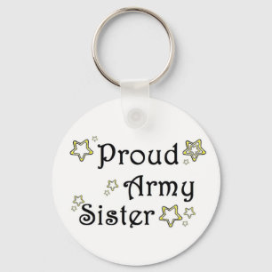 proud army sister keychain