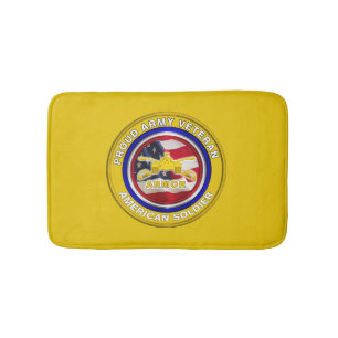 Proud Army Veteran Armour Soldier Bath Mat