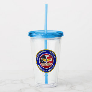 Proud Army Veteran Aviation Soldier Acrylic Tumbler
