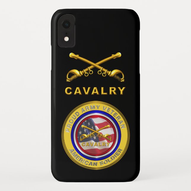 Proud Army Veteran Cavalry Soldier Case-Mate iPhone Case (Back)