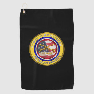 Proud Army Veteran Cavalry Soldier Golf Towel