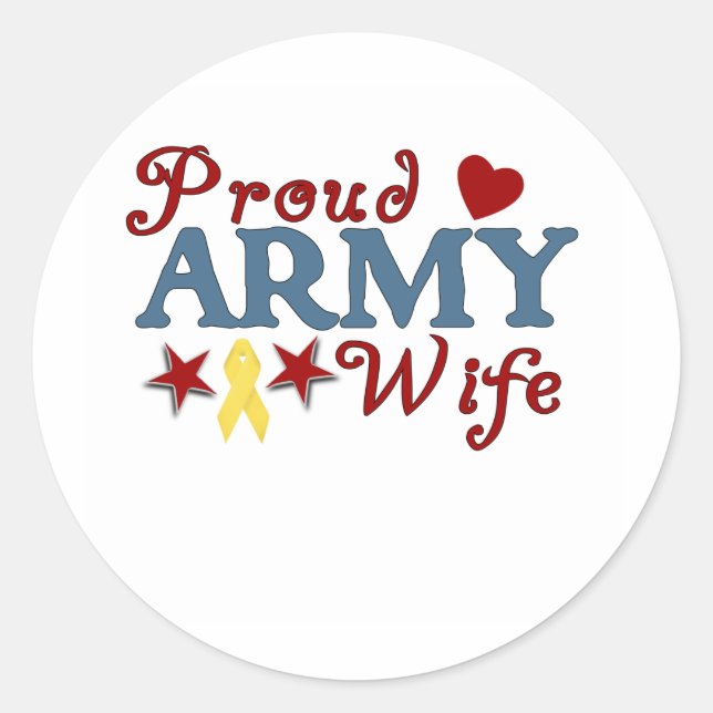 Proud Army Wife Collage Classic Round Sticker (Front)