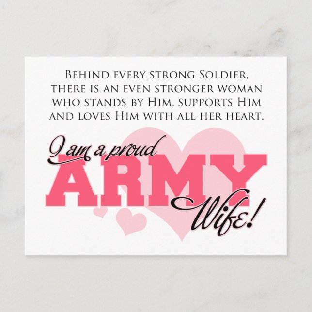 Proud Army Wife Postcard (Front)