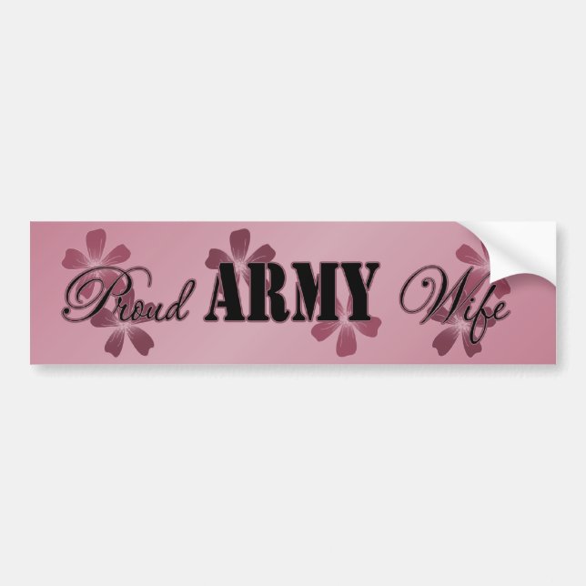 Proud Army Wife Rose Flowers Bumper Sticker (Front)