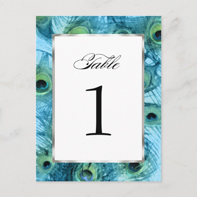 Proud as a Peacock Table Number Set 1112 Postcard (Front)