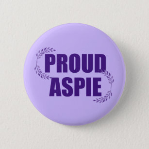 Proud Aspie Pretty Purple Asperger Syndrome 2 Inch Round Button