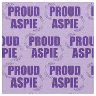 Proud Aspie Pretty Purple Asperger Syndrome Fabric