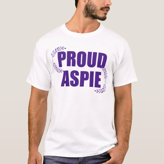 Proud Aspie Pretty Purple Asperger Syndrome T-Shirt (Front)