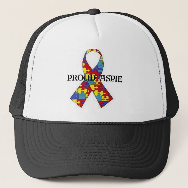 proud aspie trucker hat (Front)