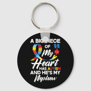 Proud Au Aunt _ Uncle Autistic Nephew Au Awareness Keychain
