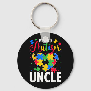 Proud Au Uncle Au Awareness Day Heart Puzzles Keychain