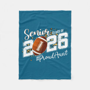 Proud Aunt 2026 Senior Football Artwork Fleece Blanket